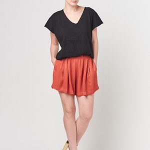 TINA JO Pleated Pocket Striped Dressy Elastic Waistband XS